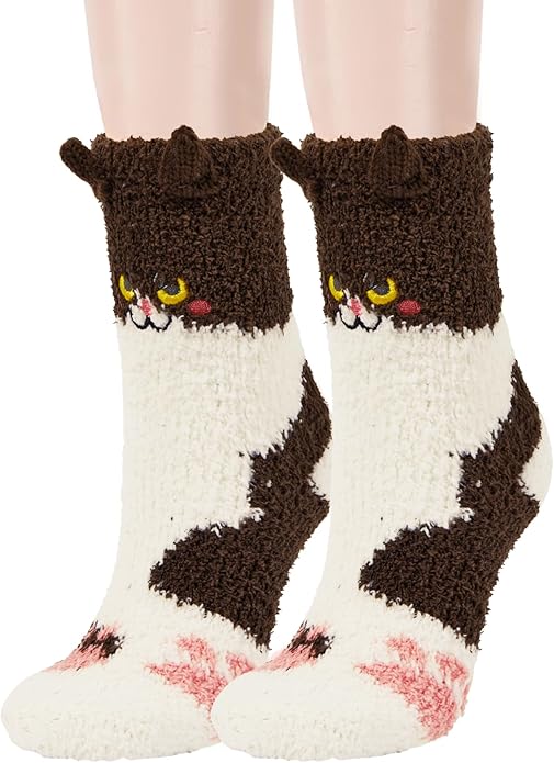 Benefeet Sox Cute Fuzzy Socks for Women Girls Fluffy Warm Cozy Novelty Slipper Socks Funny Animal Plush Sleeping Socks
