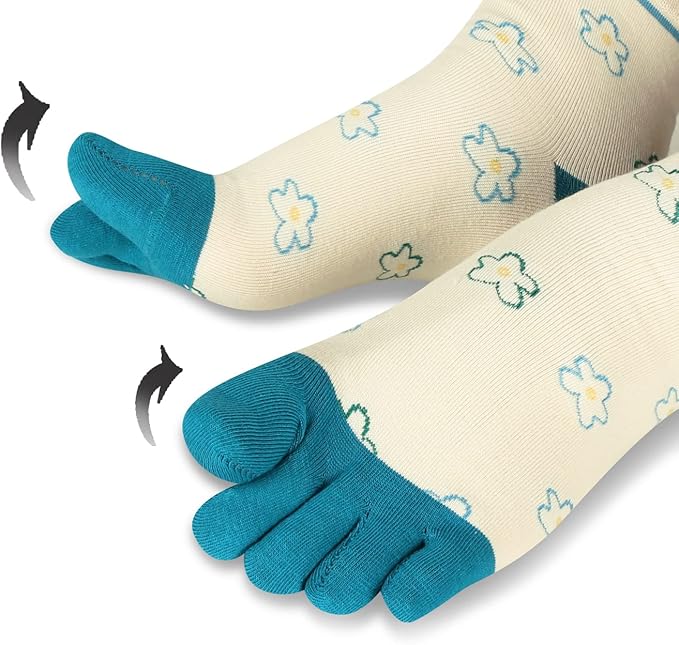 Benefeet Sox Toe Socks Women Men Cute Cat Five Finger Socks for Girls Colorful Cotton Ankle Athletic Running Socks with Toes