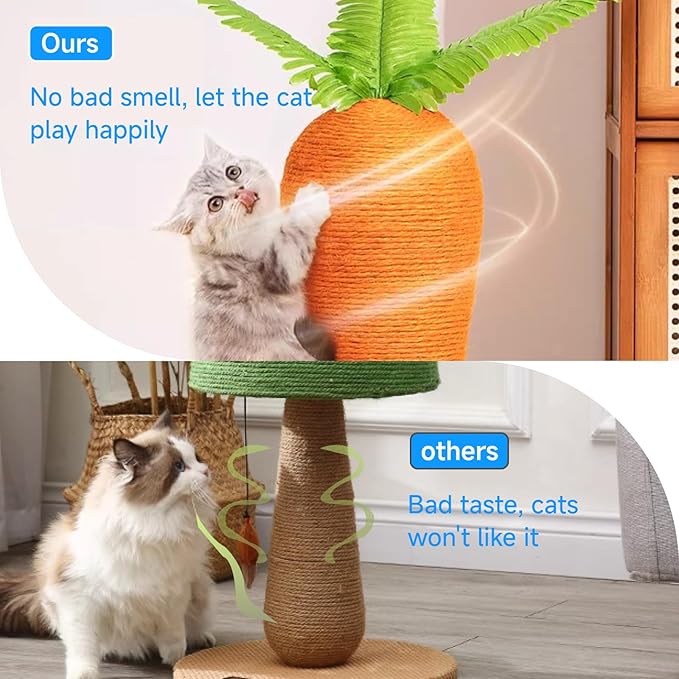 Multicolor Natural Cat Scratch Post Replacement Rope, Repair and Replace Scratching Post, 1/4" Rope Cat Scratch Post DIY Jute Twine with a Play Ball,for Scratching Post Tree Replacement. (Blue, 65FT)