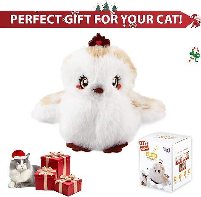 Gigwi Flapping Bird Cat Toys Lifelike Sandpiper Chirp Tweet Interactive Cat Toy, Rechargeable Cat Toy For Bored Indoor Cat, Automatic Cat Toy Best Gift For Birthday, Thanksgiving, Christmas, New Year