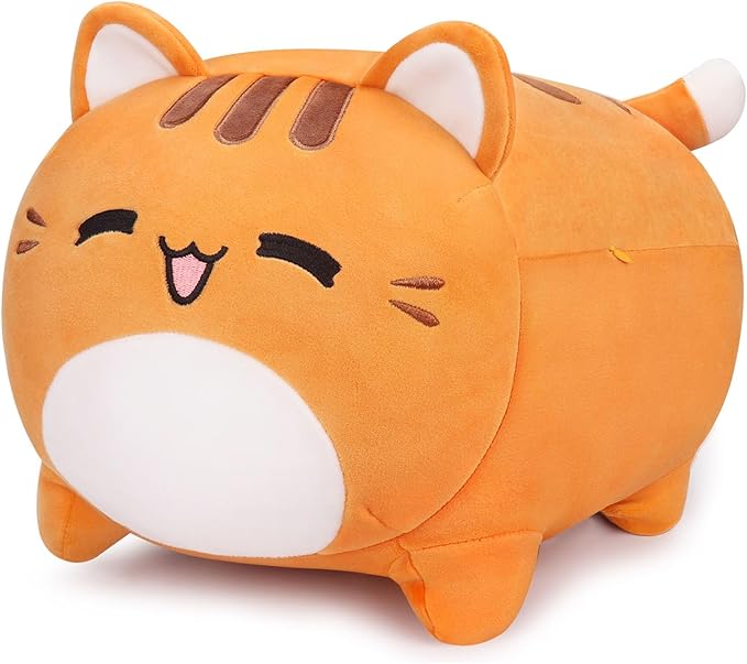 Auspicious beginning Orange Cat Plush-20'' Cute Cat Stuffed Animal, Cat Squishy Plush Toy, Cat Plushie Doll Soft, Cute, Kawaii Stuffed Animal Pillow Doll for Kids' Birthdays & Home Decoration, 19.6