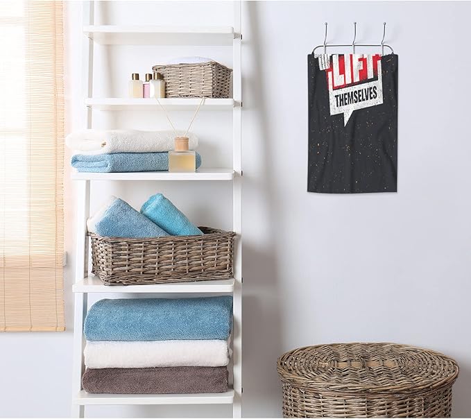 AOYEGO Motivational Quote Microfiber Towels Weights Don't Lift Themselves Gym Workout Sport Word Black Bath Towels Kitchen Hand Towels for Women Men Girls Boys 15x30 Inch
