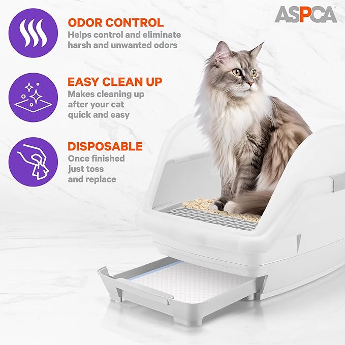 ASPCA Fresh Scented Cat Pad Refills for Litter Box System Size 16.9 x 11.4 Inch - Pack of 40