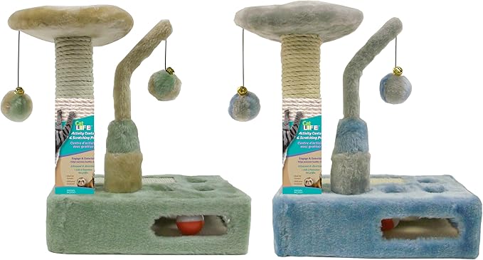 Penn-Plax Cat-Life Kitten Hide and Seek Playground | Sisal Scratching Post | Interactive Toy for Indoor Cats