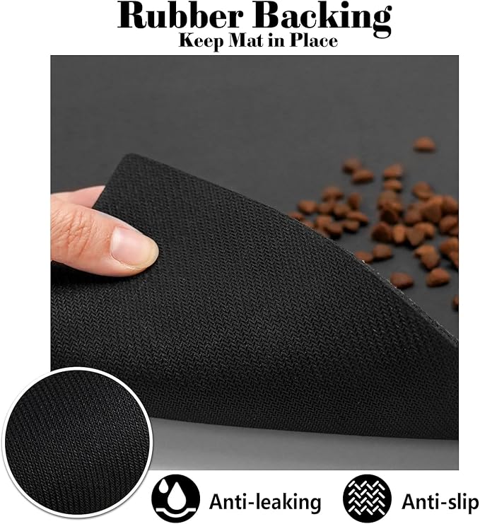 Dog Food Mats for Floors Absorbent, Pet Cat Food Mat - Quick Dry Dog Bowl Mats for Food and Water, Eco-Friendly Boho Pet Supplies 12" x 20"