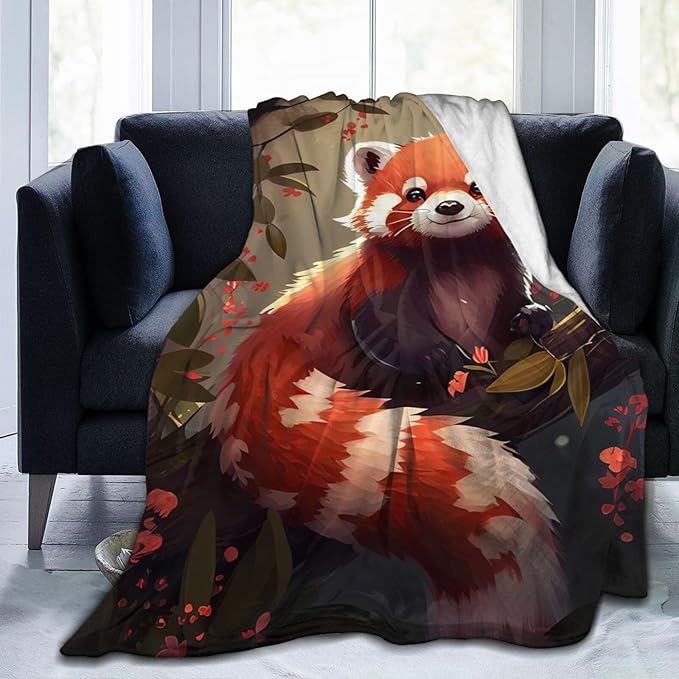 Red Panda Throw Blanket Red Panda Plush Fleece Soft Cozy Gifts Blanket for Kids Girls Adults Decor 40''X50''