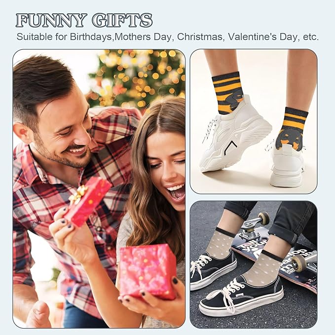 AGRIMONY Women's Cat Socks Cute Animal Socks Dog Valentines Easter Fun Gifts for Women