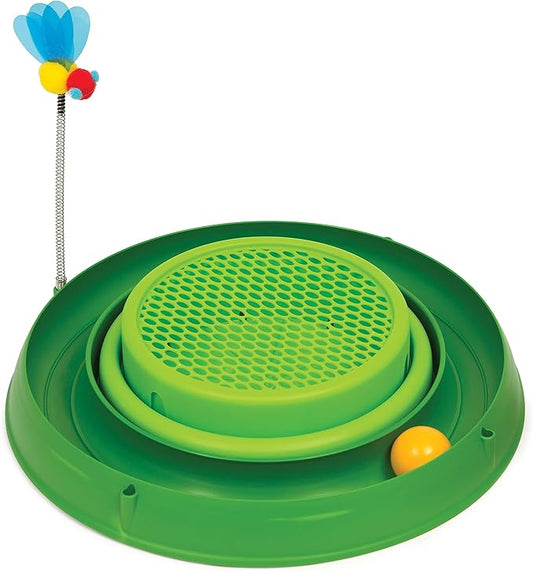 Catit Play Circuit Ball Cat Toy with Scratch Pad Catnip Toy, Green, 43002