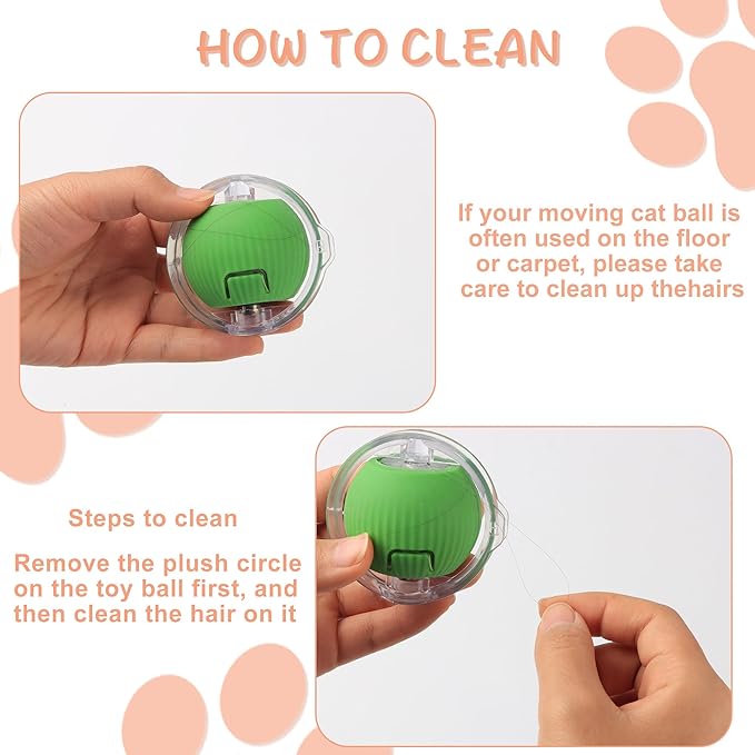 Interactive Cat Toys Ball,Rechargeable Electric Cat Toys Fast Rolling in Pouch,Automatic Hide and Seek Kitten Toy with LED Light,Ball Hide and Seek Game for Indoor Exercise Kicker