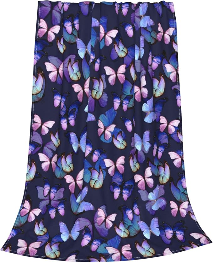 Butterfly Throw Blanket Cozy Flannel Fleece Blanket Air Conditioning Blanket for Living Rooms Sofa 60"x50"
