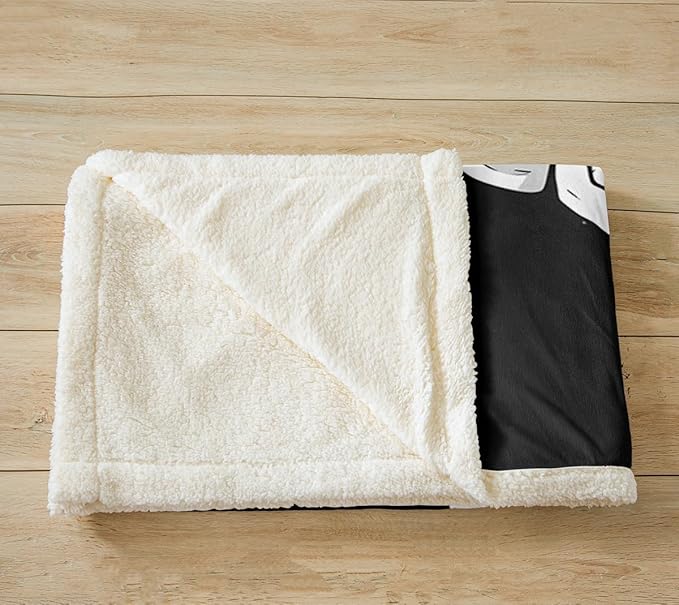 Astro-cat Sherpa Blanket Cute Pet Cats Fleece Throw Blanket for Sofa Couch Bed Decor Animals Universe Explore Plush Blanket Black White Fuzzy Blanket Twin 60"x80"