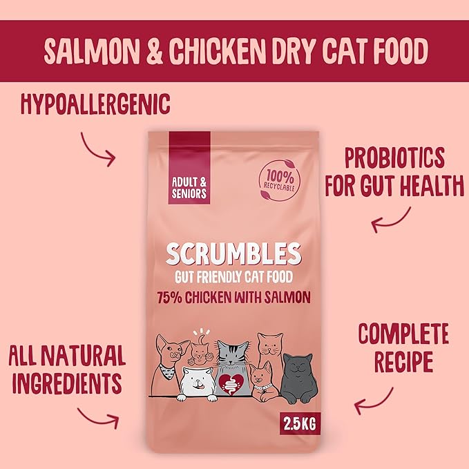 SCRUMBLES Complete Dry Cat Food For Adult And Senior - Chicken, 750 GR