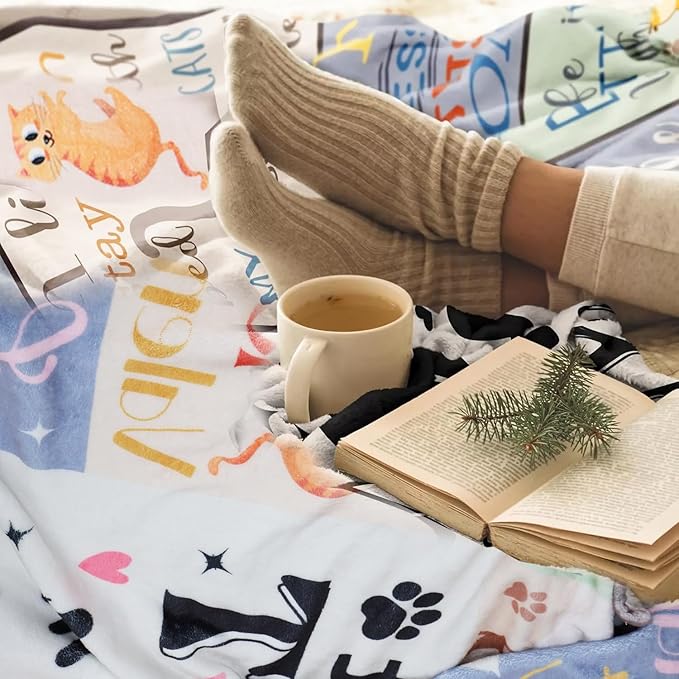 Cat Lover Gifts for Women, Cat Blanket for Women 50"X60", Cat Gifts for Cat Lovers, Gifts for Cat Lovers, Cat Mom Gifts for Women, Funny Cat Themed Gifts, Gifts for Mothers Day Christmas Thanksigiving