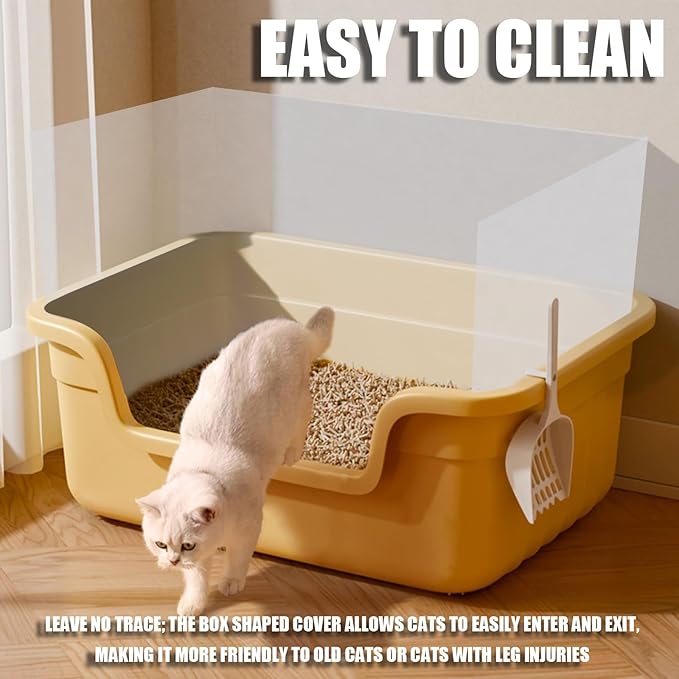 4Pcs Cat Litter Box Pee Shields, Splash Guard for Open Litter Boxes, Easy to Clean, Reusable and Removable (Litter Box Not Included)