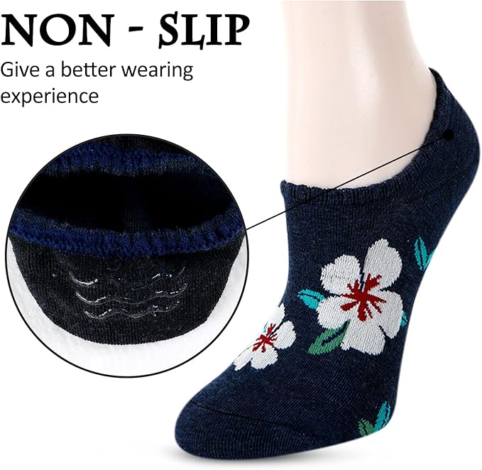 Benefeet Sox Womens Girls Cute No Show Liner Socks Non Slip Funny Patterned Low Cut Socks Novelty Cotton Loafer Footies Sock