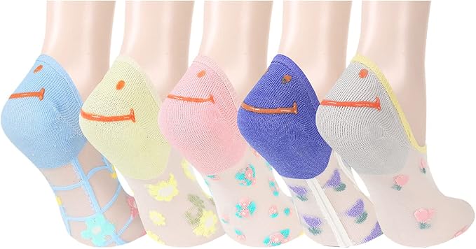 Benefeet Sox Sheer No Show Socks Women Girls Cute Thin Mesh Low Cut Liner Socks for Loafers Boat Shoes