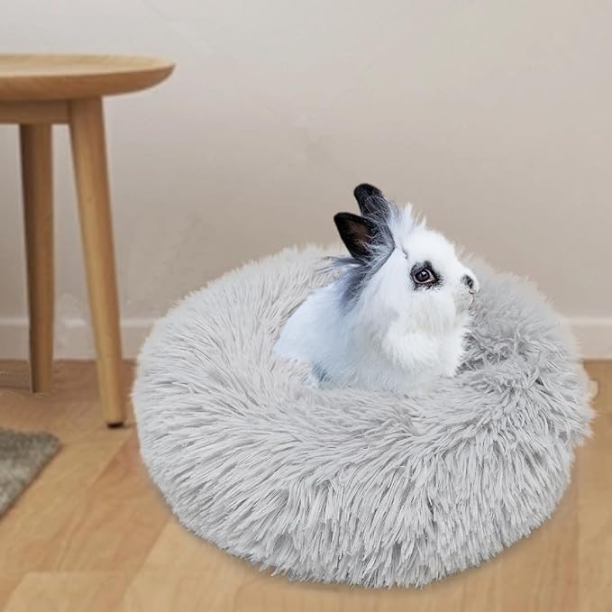 Bunny Bed Rabbit Hideout Large Soft & Comfortable Small Animal Bedding Cozy Bed Mat Warm Hideaway Cage Accessories for Guinea Pig Light Grey