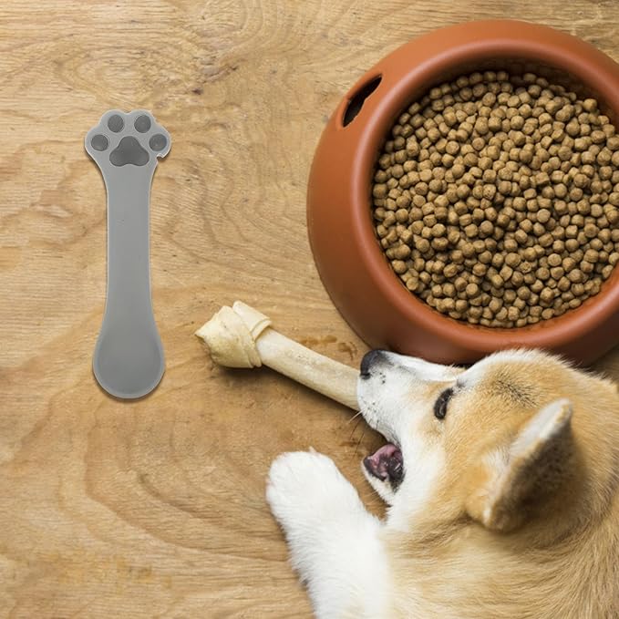 Mipcase Cat Food Scoop Silicone Dog Cat Food Spoon Cat Paw Design Multi- Functional Pet Food Can Spoon Manual Can Opener Dog Wet Food Spoon Cat Feeding Scoop Cat Claw Spoon