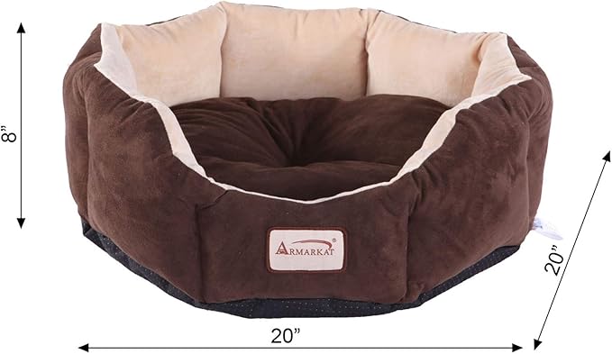 Armarkat C01HKF/MH Cozy Pet Bed 20-Inch Diameter, Mocha Beige