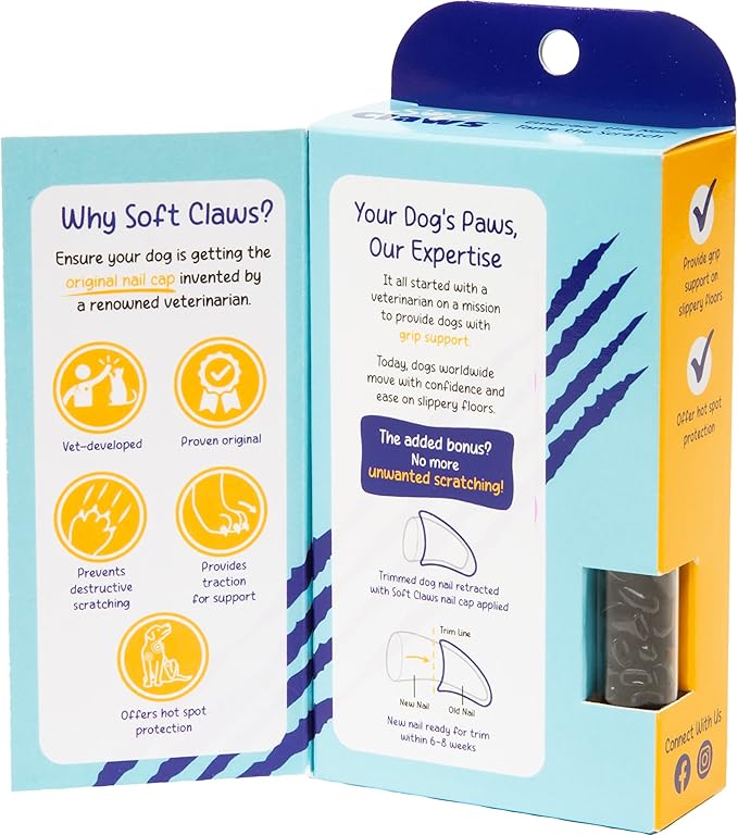 Canine Soft Claws Dog and Cat Nail Caps Take Home Kit, Small, Black