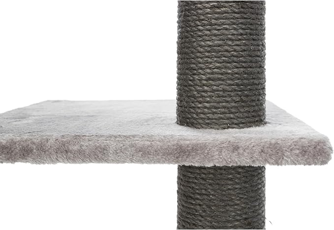 TRIXIE Badalona Gray Cat Tower with Scratching Posts, Condo, Two Platforms 19 LBS