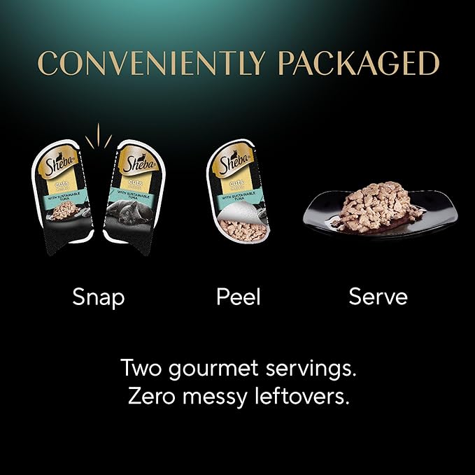 Sheba Perfect Portions Wet Cat Food Cuts in Gravy With Sustainable Tuna, 2.6 oz., Twin-Pack Trays (24 Count, 48 Servings)