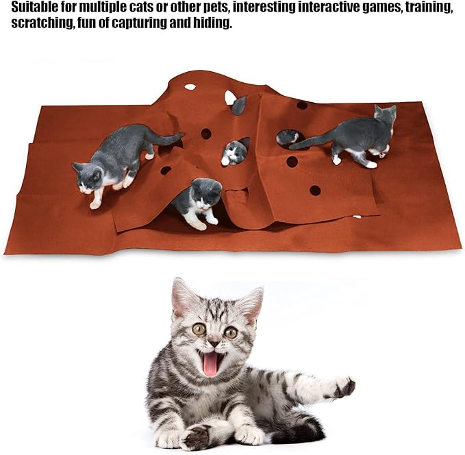 EVSTCAN Pet Playing Mat Cat Dog Breathable Activity Interactive Pad Bite Resistant Pad Toy