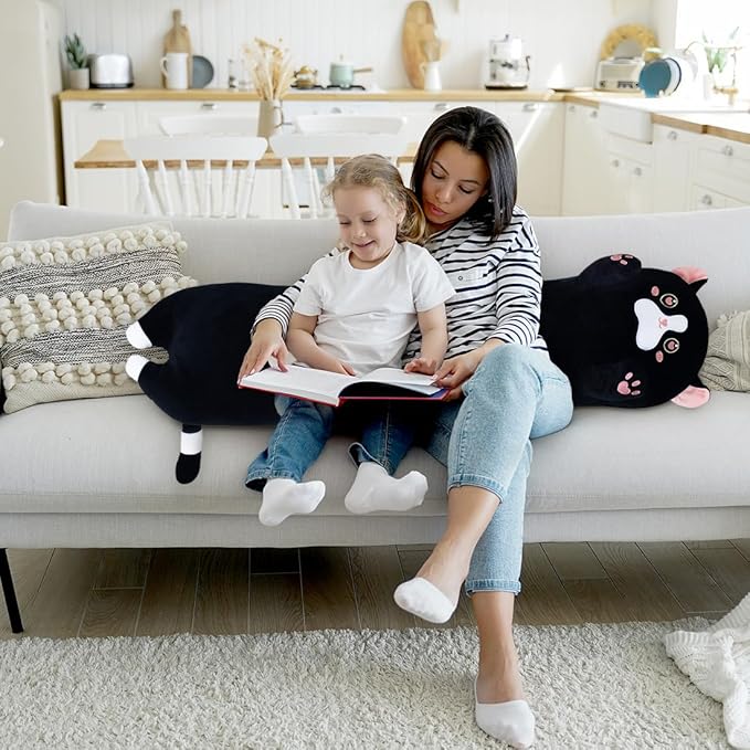 Cat Plush Pillow, Giant Pink Cute Stuffed Animal Kitten Body Pillow for Kids & Girlfriend (110cm/43.3inch)