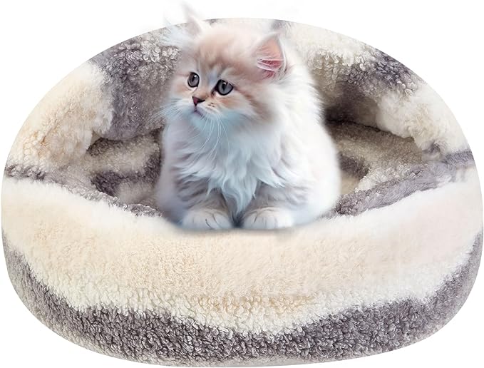Dog Beds for Small Dogs, Cat Bed Cave, Washable Cute Cat Bed, Cozy Nook Pet Bed for Dogs or Cats, Anti-Slip Puppy Bed Fits up to 12 lbs Pets(Dark Gray Texture, 20" x 20")