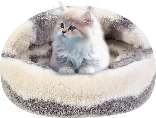 Dog Beds for Small Dogs, Cat Bed Cave, Washable Cute Cat Bed, Cozy Nook Pet Bed for Dogs or Cats, Anti-Slip Puppy Bed Fits up to 12 lbs Pets(Dark Gray Texture, 20" x 20")