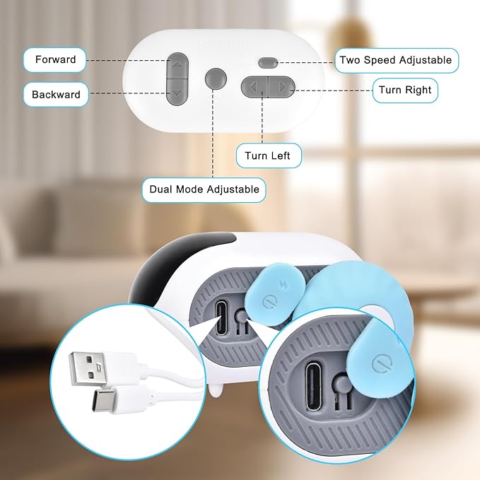 Petmolico Smart Interactive Cat Toy Remote Control Cat Exercise Toys for Bored Indoor Electronic Cat Toys Blue