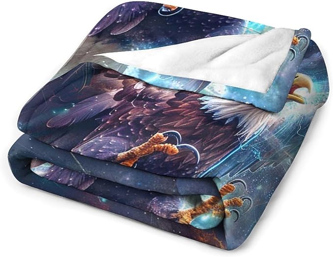 Patriot Eagle Blanket Eagle Gifts for Girls Boys Woman Kids Flying Eagle Lover Throw Blankets Soft Blanket Warm Fleece Flannel Plush Blankets for Bed Sofa Couch 60"x80"