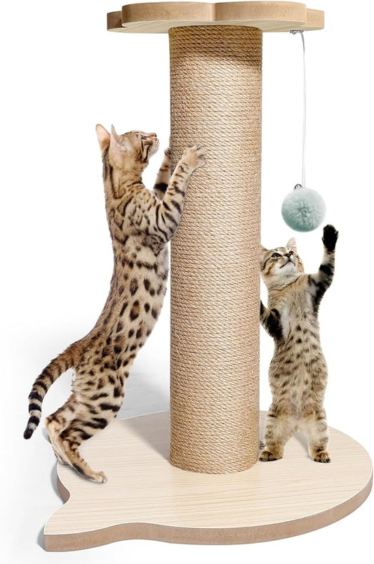18” Tall Cat Tree for Kittens, Jute Scratching Post with Hanging Ball for Kitten & Adult Cats, Small Cat Tower with Toys, Cat Activity Tree Indoor