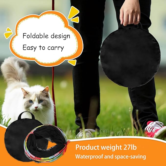 Cat Tunnels for Indoor Cats, Cat Tubes and Tunnels, Catio Outdoor Cat Enclosure, Portable Cat Tents for Outside, Kitten playpen, Small Animal Playpen