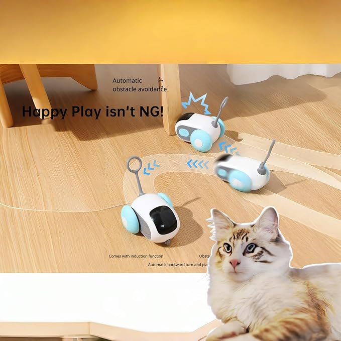 Turbo Tail 2.0 Cat Toy with 2-Speed Adjustment, Remote Control Mouse Cat Toy, USB Rechargeable Feature, Remote Control Cat Toy with Feathers, Interactive Cat Toys for Indoor Cats (Orange)