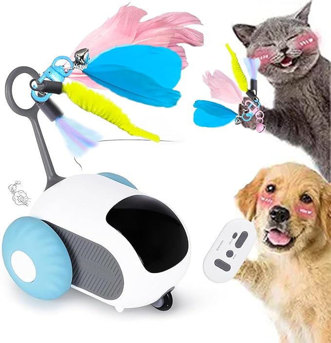 Turbo Tail 4.0 Cat Toy, Interactive Cat Toys for Indoor Cats, Automatic Kitten Toys with 2-Speed Adjustment, Remote Control & Rechargeable Exercise Cat Toys for Bored Indoor Adult Cats
