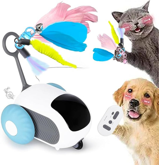 Turbo Tail 4.0 Cat Toy, Interactive Cat Toys for Indoor Cats, Automatic Kitten Toys with 2-Speed Adjustment, Remote Control & Rechargeable Exercise Cat Toys for Bored Indoor Adult Cats