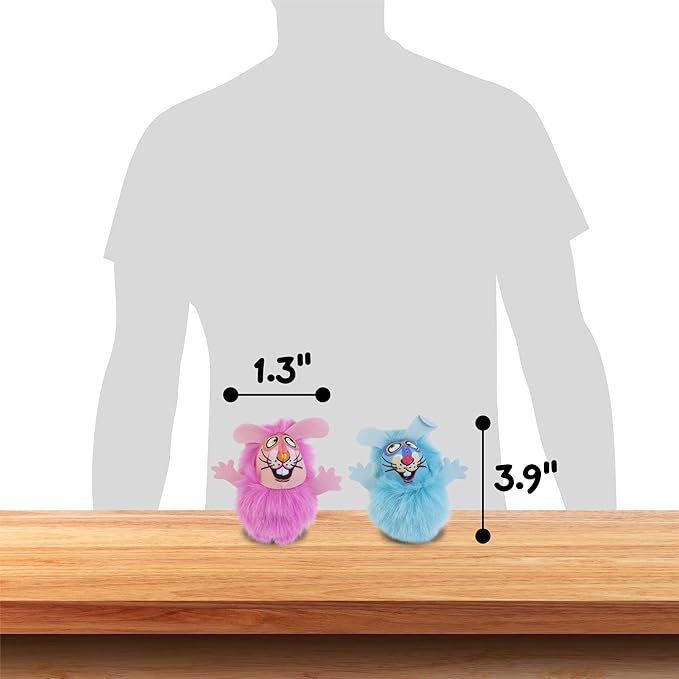 FAT CAT Fluff Bunnies Cat Toys - Catnip Kicker Toy, Pack of 1 (Blue or Pink)