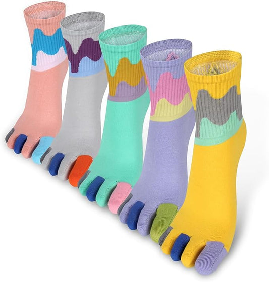 Benefeet Sox Funny Toe Socks Women Five Finger Socks Girls Cute Toe Seperated Cotton Socks Running Athletic Christmas Gifts
