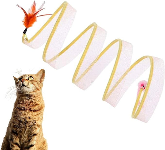 Cat Tunnel,Cat Toys,Cat Tunnels for Indoor Cats Large,Cat Tunnel Bed for Kittens,Cat Donut Tunnel,Interactive Cat Toys for Indoor Cats,Decompression Interactive Cat Springs Toys
