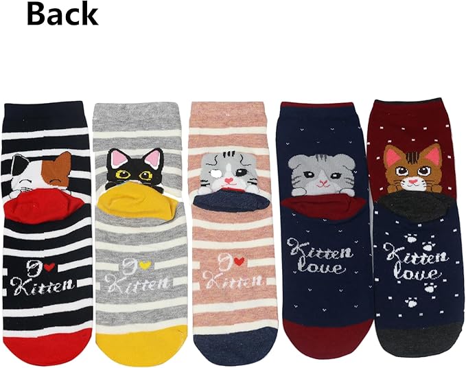 Bestjybt Women's Cat & Dog Socks - Cute Animal Socks for Holidays & Gifts