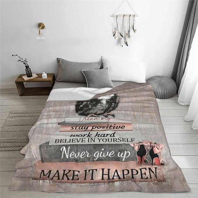Owl Reading Blanket Inspirational Book Decor Throw Blanket Super Warm Soft Plush Lightweight Fleece Flannel Blanket Gifts for Readers Study Girls Boys Women Adults for Winter Couch Bedding 40"X50"