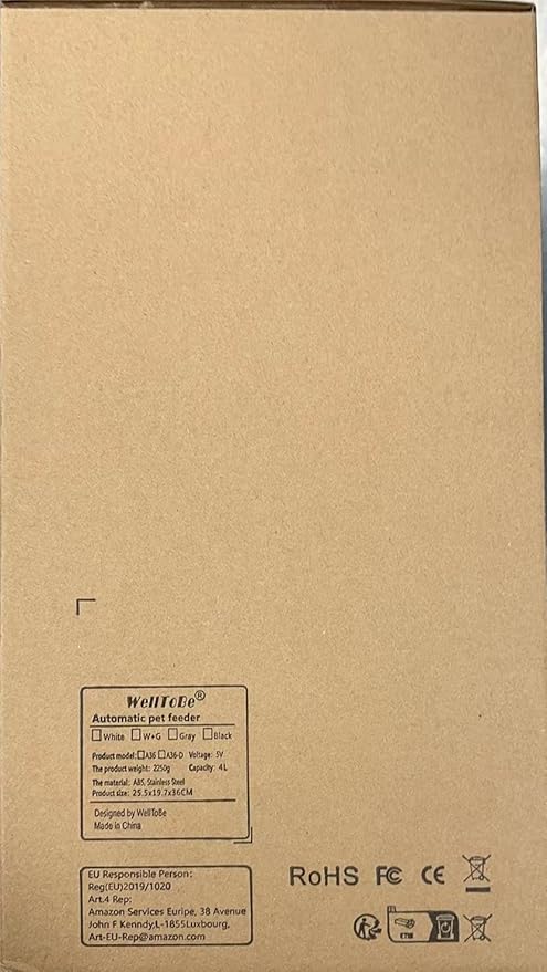 Smart Cat Feeder, WellToBe Automatic Cat Feeder WiFi Enable Pet Dog Food Dispenser App Control for Cat&Dog with Two-Way Splitter and Two Bowls, Voice Recorder Distribution Alarms, Portion Control