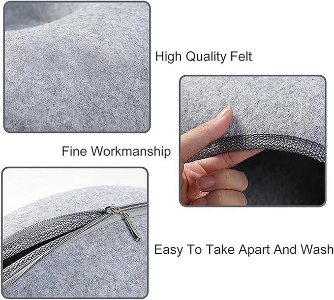 Cat Cave for Indoor Cats, Cat Donut Cat Tunnel Bed, Scratch Resistant Cat Toys for Medium Large Cats up to 30 lbs (Blue, Large)