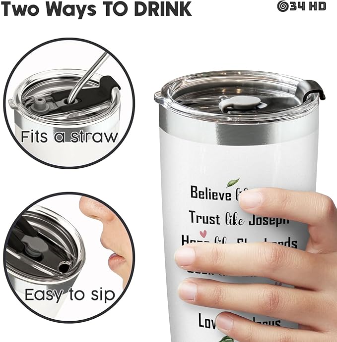 34HD Inspirational Religious Gifts for Women, Christian Tumbler with Lid 20 oz Stainless Steel, God Say You Are Cup, Birthday Mothers Day Gifts for Mom Grandma Sister Aunt Friend