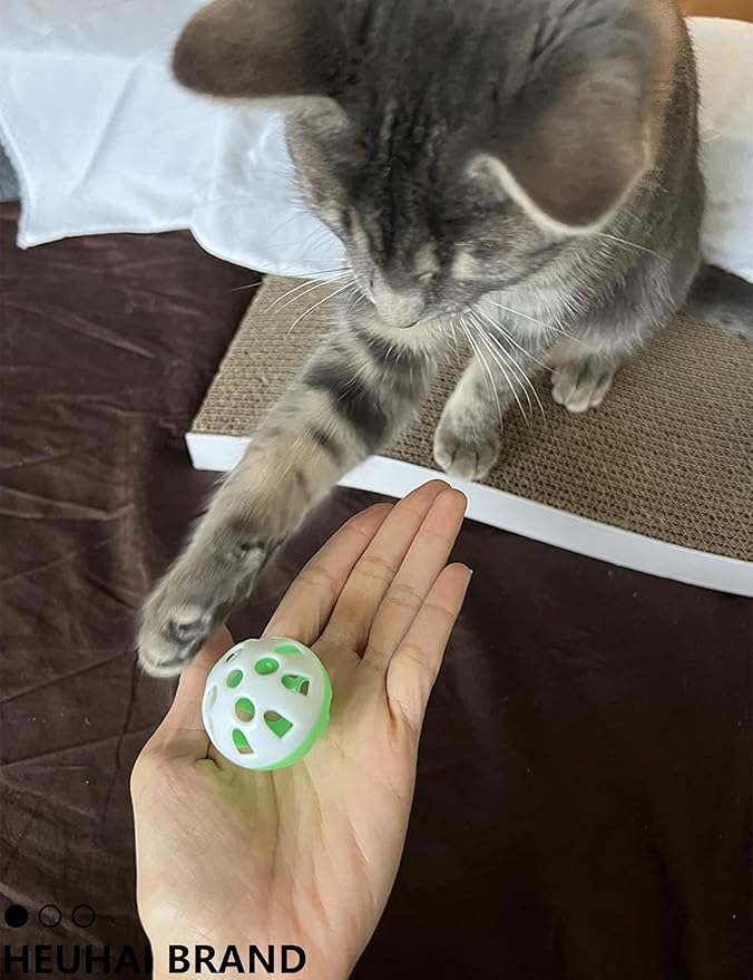 Interactive Cat Toys Variety Pack 20-Piece Cat Enrichment Toys for All Ages Spring Toys Bell Balls & Plush Toys to Stimulate Bored Indoor Cats