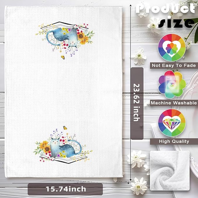 Cat Towel,Cat Hand Towel,Cat Kitchen Accessories,Crazy Cat Lady Gifts,Cat Kitchen Towels,Cat Dish Towels,Cat Mom Gifts,Crazy Cat Lady,Cat Lady Gifts,Fun Kitchen Towels,Gifts for Cat Lovers for Women