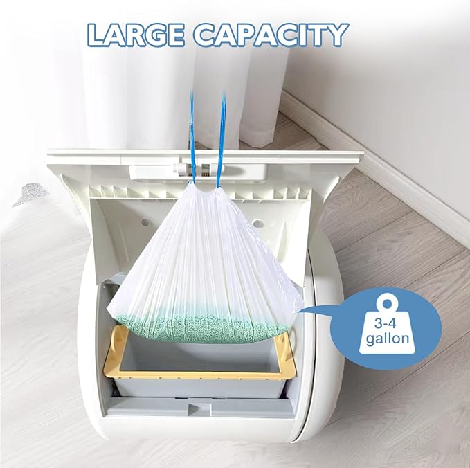 100 Count Self-Cleaning Cat Litter Box Liners Compatible With MW-SC01/MW-SC02/MW-LR01 Automatic Cat Litter Box, Drawstring Heavy Duty Cat Litter Receptacles Bags Replacement Trash Bag -18" x 12.6"