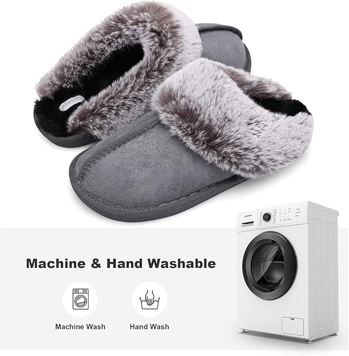 Besroad Winter Fuzzy House Slippers Sandals Plush Faux Fur Fluffy Flats Slippers Warm Slide Shoes for Women