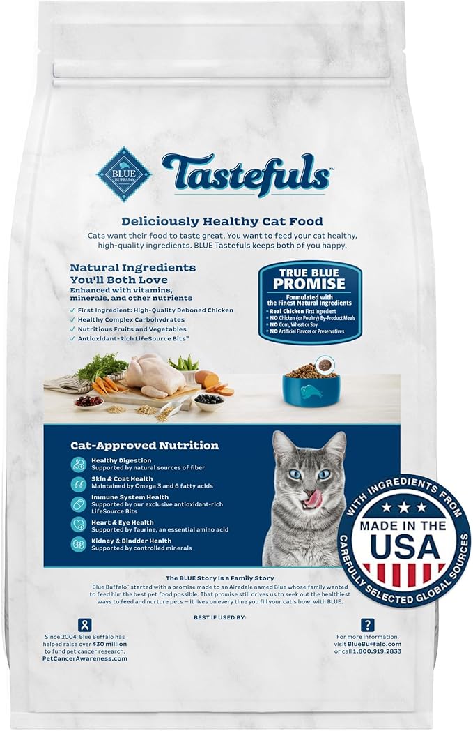Blue Buffalo Tastefuls Natural Food for Adult Cats, Weight Control, 7-lb. Bag